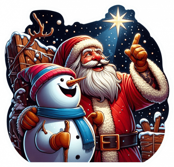 Santa Claus El Muñeco De Nieves Y La Estrella 02