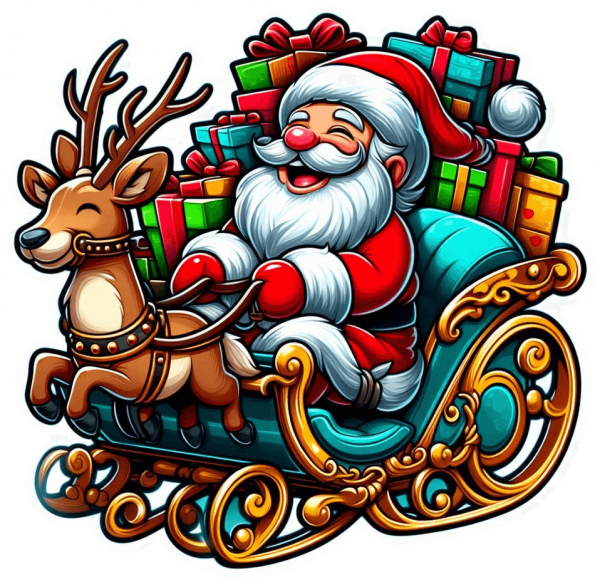Santa Claus En Su Carruaje 01