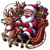 Santa Claus En Su Carruaje 02