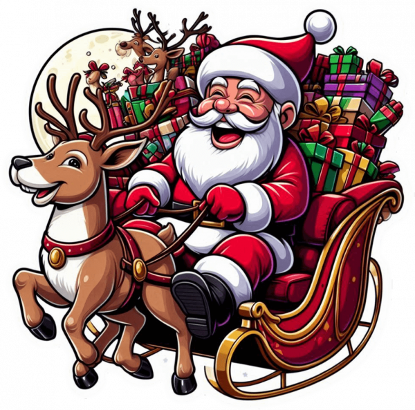 Santa Claus En Su Carruaje 02