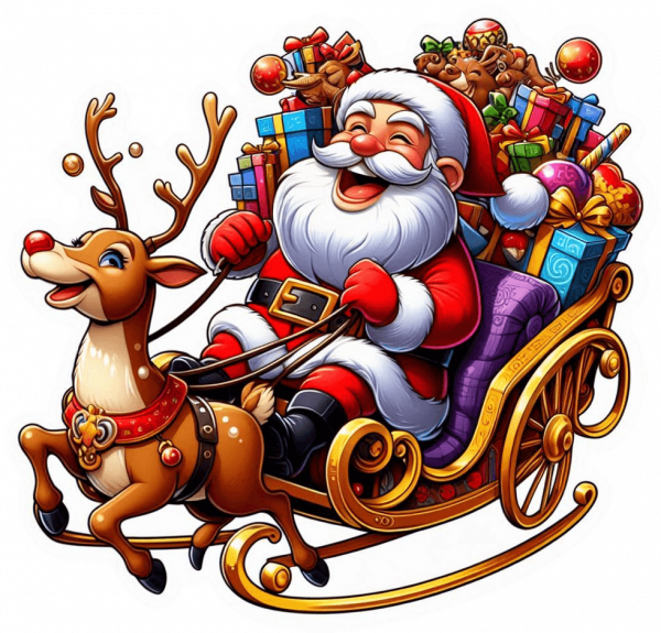 Santa Claus En Su Carruaje 05