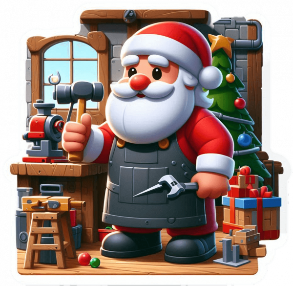Santa Claus Fabricando Juguetes 01