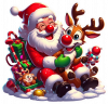 Santa Claus Jugando Con Rudolf 01