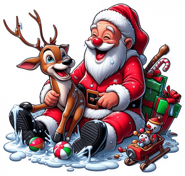 Santa Claus Jugando Con Rudolf 02