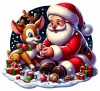 Santa Claus Jugando Con Rudolf 03