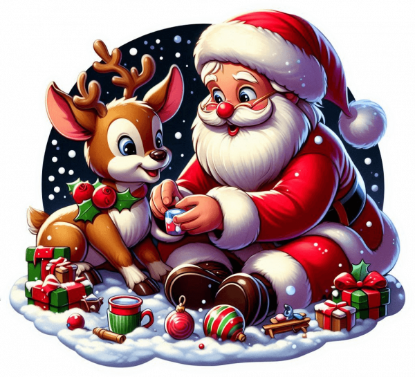 Santa Claus Jugando Con Rudolf 03