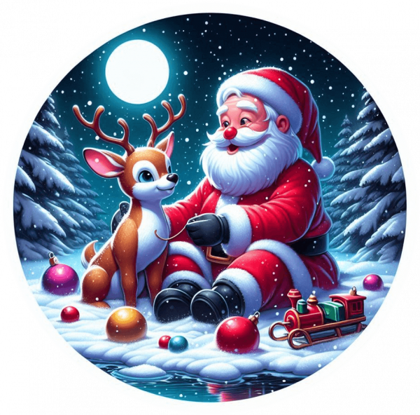 Santa Claus Jugando Con Rudolf 04