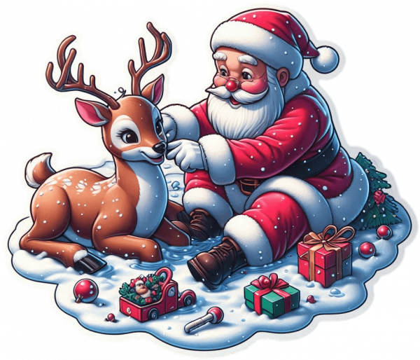 Santa Claus Jugando Con Rudolf 05