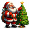 Santa Claus Y Arbolito De Navidad 01