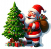 Santa Claus Y Arbolito De Navidad 02