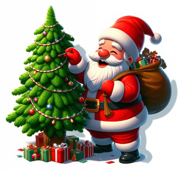 Santa Claus Y Arbolito De Navidad 02