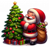 Santa Claus Y Arbolito De Navidad 03