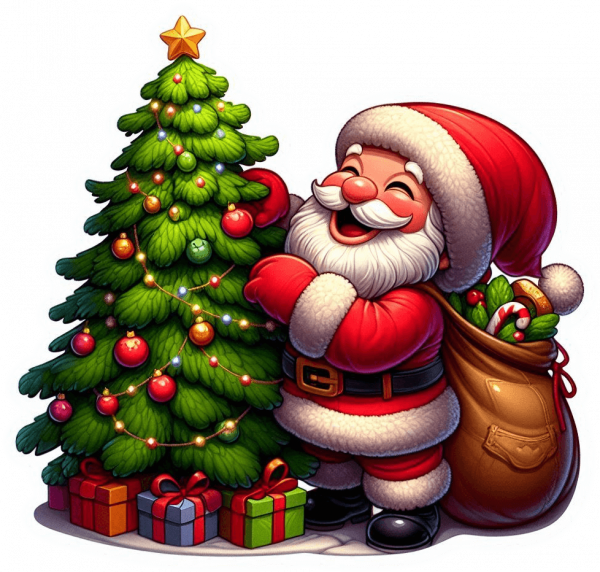 Santa Claus Y Arbolito De Navidad 03
