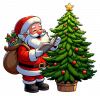 Santa Claus Y Arbolito De Navidad 05