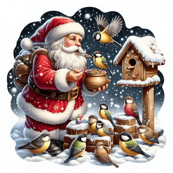 Santa Clous Con Aves 03