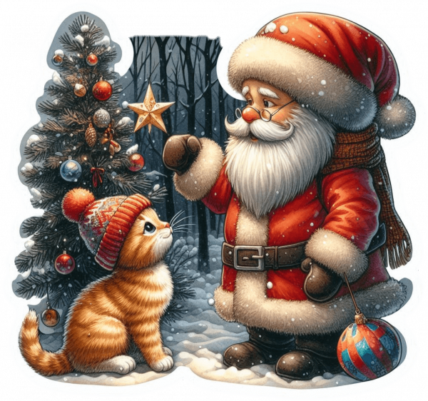 Santa Con Gatito 01
