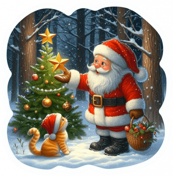 Santa Con Gatito 03