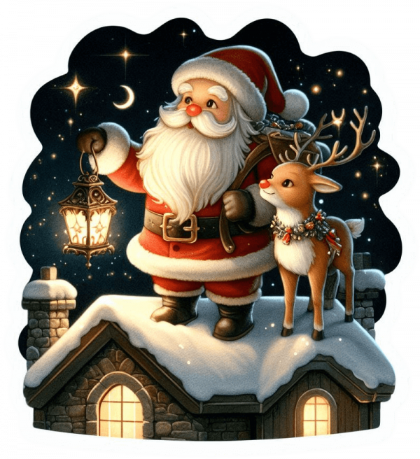 Santa Y Rudolf En Navidad 01