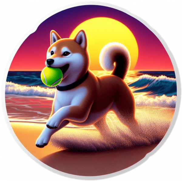 Shiba Inu Jugando En La Playa 03