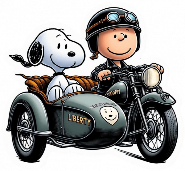 Snoopy Y Charlie Motorizados 01