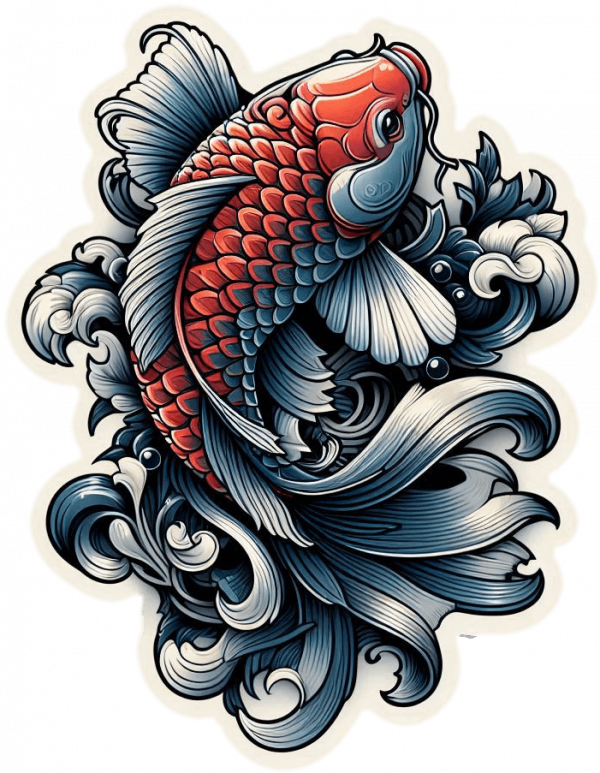 Tatuaje Diseño De Koi 03