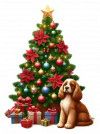 Cocker spaniel inglés y Arbolito de Navidad 01