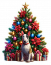 Bull terrier y Arbolito de Navidad 01