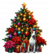 Bull terrier y Arbolito de Navidad 02