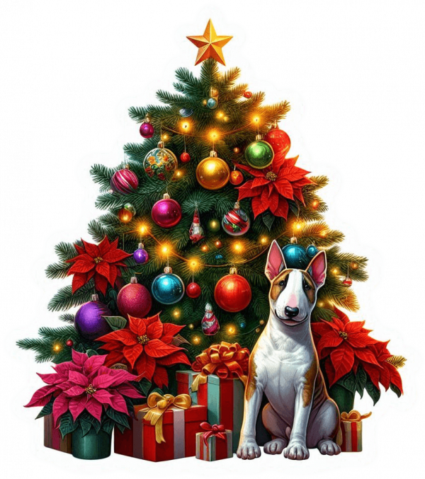 Bull terrier y Arbolito de Navidad 02