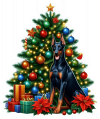 Doberman y Arbolito de Navidad 02
