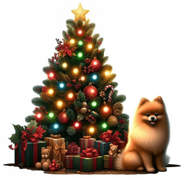 Pomerania y Arbolito de Navidad 04