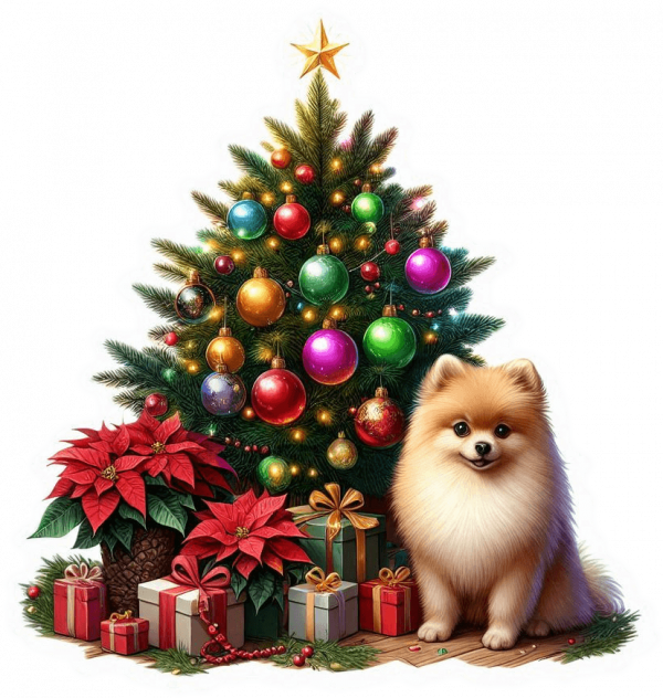 Pomerania y Arbolito de Navidad 02