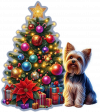 Yorkshire terrier y Arbolito de Navidad 02
