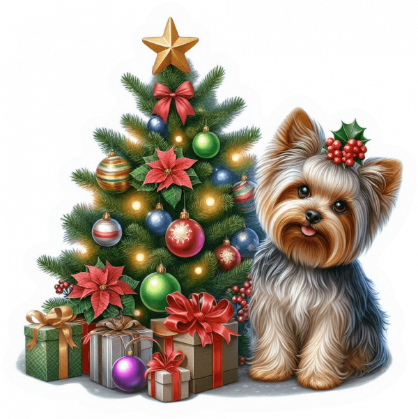 Yorkshire terrier y Arbolito de Navidad 03