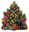 Doberman y Arbolito de Navidad 01
