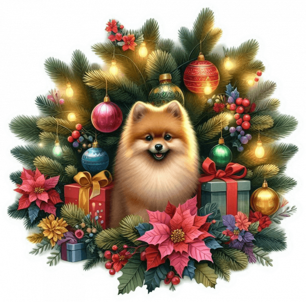 Pomerania y Arbolito de Navidad 03
