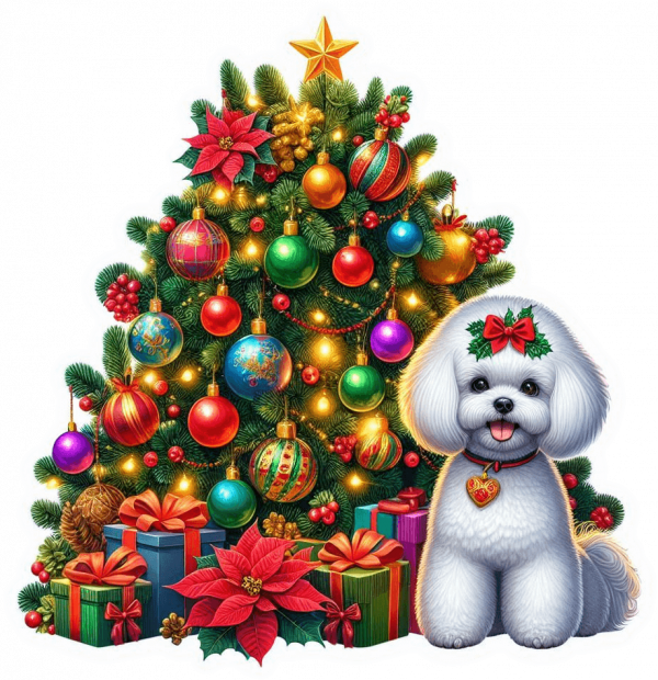 Bichón maltés y Arbolito de Navidad 04