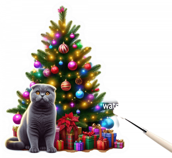 Scottish Fold y Arbolito de Navidad 01