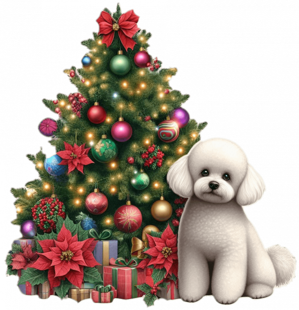 Bichón maltés y Arbolito de Navidad 02
