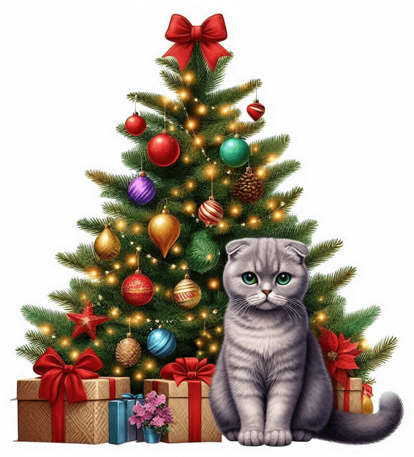 Scottish Fold y Arbolito de Navidad 03
