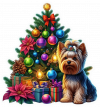 Yorkshire terrier y Arbolito de Navidad 01