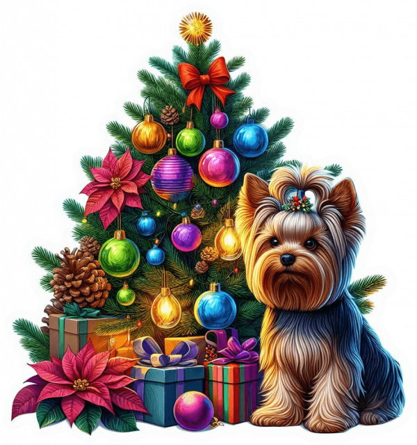 Yorkshire terrier y Arbolito de Navidad 01