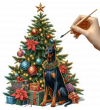 Doberman y Arbolito de Navidad 03