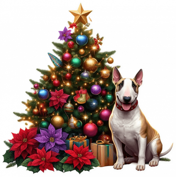 Bull terrier y Arbolito de Navidad 03