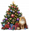 Gato persa y Arbolito de Navidad 01