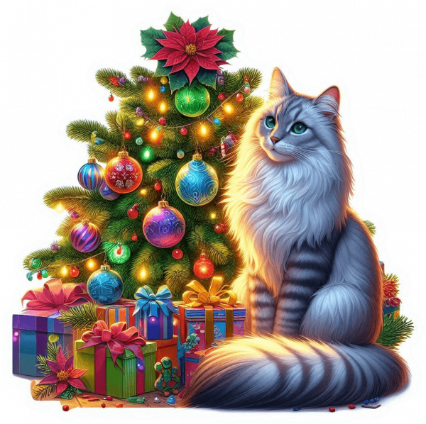 Siberiano y Arbolito de Navidad 03