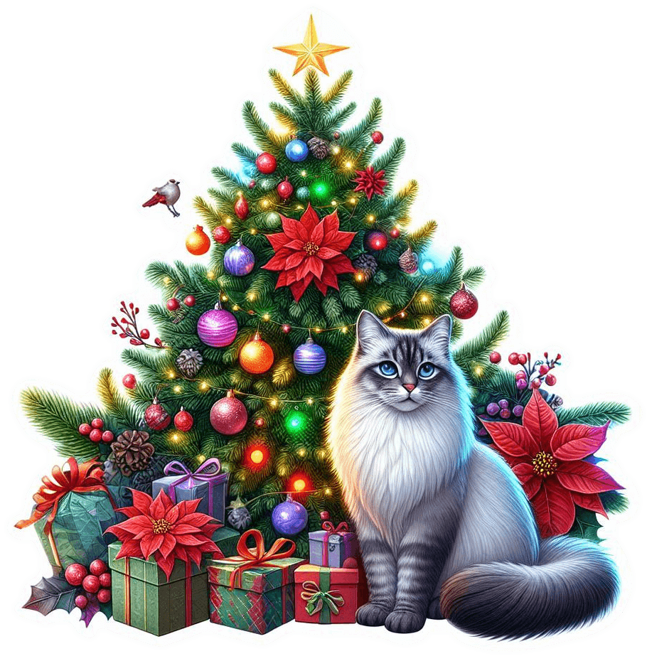 Siberiano Y Arbolito De Navidad