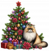 Gato persa y Arbolito de Navidad 02
