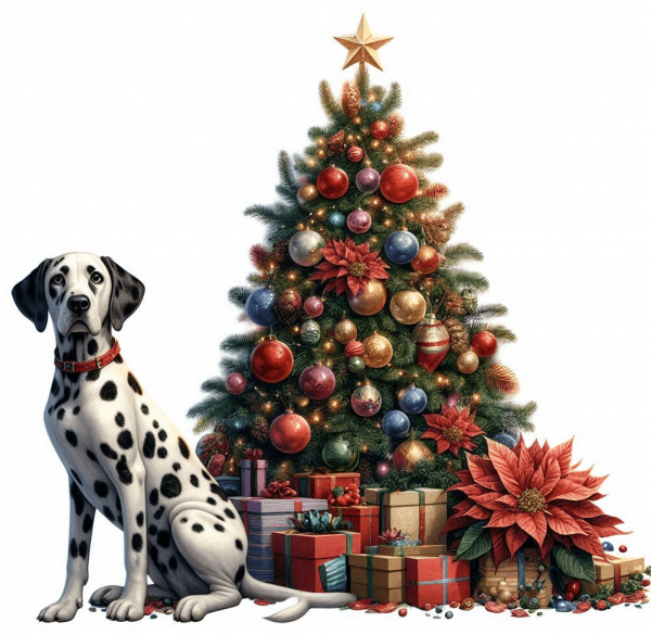 Dalmata y Arbolito de Navidad 02