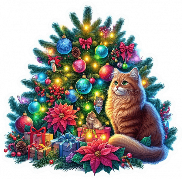 Siberiano y Arbolito de Navidad 02